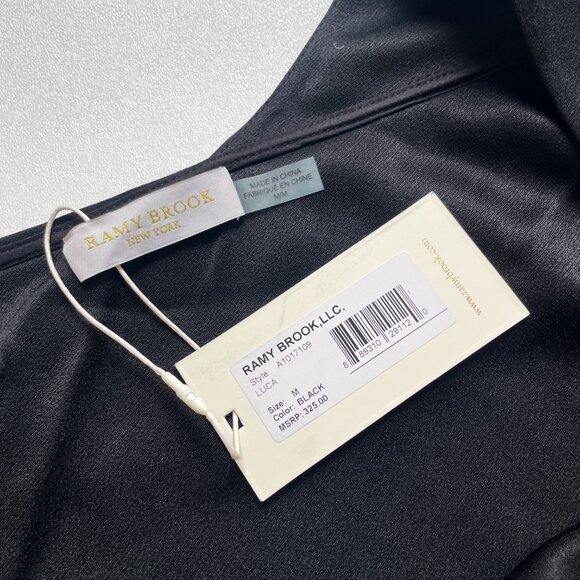 Ramy Brook Luca Blouse Black Size Medium NEW NWT - Picture 4 of 6
